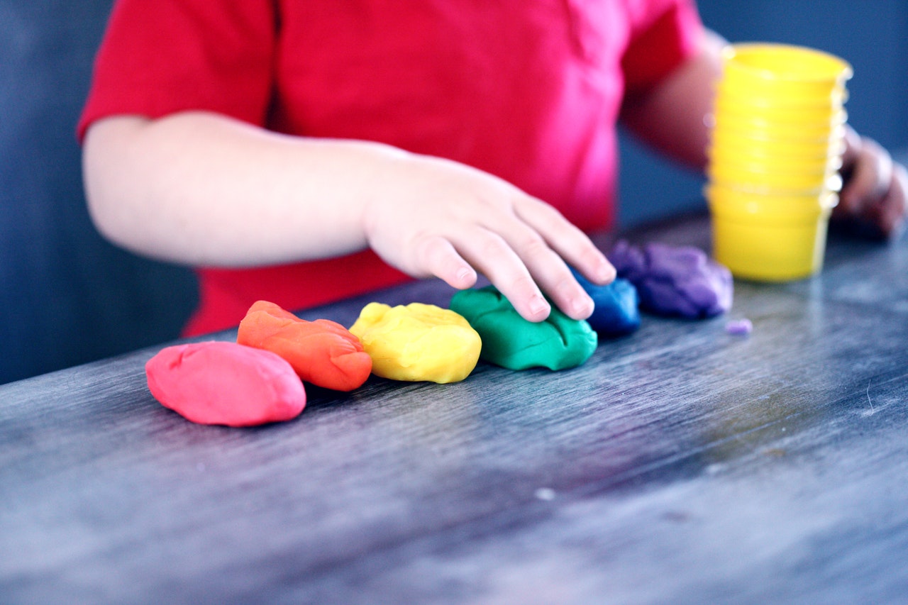 Kids Playdough Playing