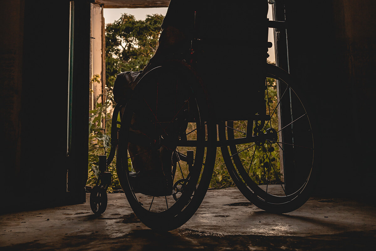 Wheelchair Silhouette in Doorwar