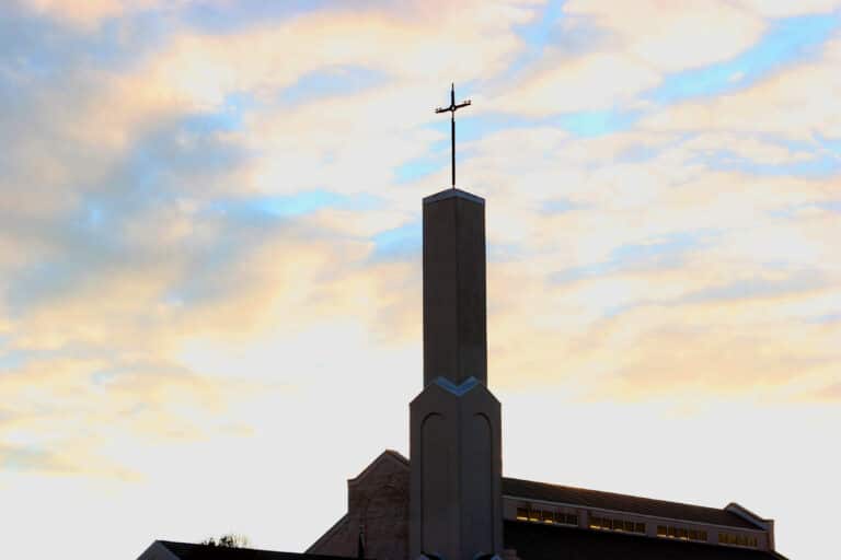 SVDP Building sunset sky